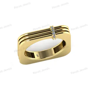 Best Verkopende Ontwerp Zirkoon Designer Ring 2023 Goud Vermeil Mannen Sieraden Voor Kerst Festival Cadeau Custom Manufacturing India