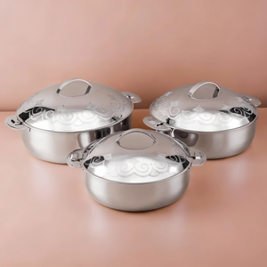 Premium Durable Non-Stick Etched Hammered Stainless Steel Hot Pot Set Insulated <b>Food</b> <b>Warmer</b> Casserole Lid Kitchen Restaurant - Product Image 5