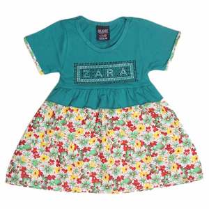 Vestido elegante de media manga para niñas - Verde marino - Product Image 1