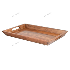 Bandejas rectangulares de madera de acacia de calidad superior 2024, tamaño personalizado exigido para uso en el hogar, hotel, restaurante, precio al por mayor - Product Image 2