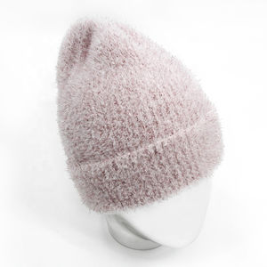 Bonnet en mohair côtelé avec texture extensible et finition douce, bonnet en tricot unisexe chaud pour la randonnée, les voyages ou l'usage quotidien en hiver - Product Image 3