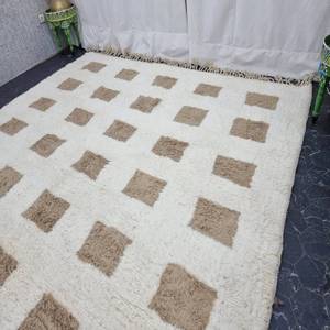 Long Checkered Carpets Hand Block <b>Print</b> Pattern Dhurries 100% Embroidered Carpets for Home Living Room, <b>Bedroom</b> Decor Carpets - Product Image 2