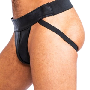 Suspensorio de Cuero con Cierre Negro y Rojo Sizzler, Talla Única, Ropa Interior Fetiche - Product Image 3