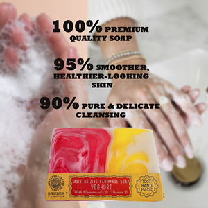Savon artisanal à la crème de yaourt veloutée 80g, soin hydratant pour la peau, huiles biologiques, vitamine E, production de marque privée - Product Image 2