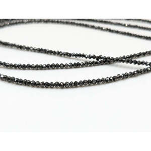 <b>Black</b> Diamond Faceted Rondelle Beads 1.5-2.5 mm 14 Inches Strands Loose Faceted Diamonds - Product Image 2