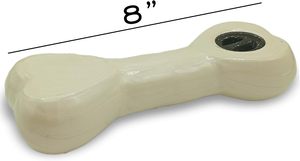 Urnas decorativas de aluminio para mascotas con forma de hueso, ataúd con marca de pata grabada a mano para cenizas de mascotas con soporte de exhibición, único (blanco) - Product Image 3