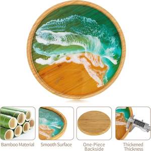 Plateaux en bois de résine fabriqués à la main durables parfaits pour l'hôtel à la maison et la restauration, ustensiles de cuisine décoratifs et fonctionnels idéaux - Product Image 3