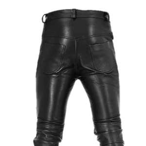100% pantalón de cuero recto de diseño de moda personalizado de alta calidad superior para hombres producto elegante más vendido logotipo y diseño personalizados - Product Image 4