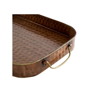 Plateau de service décoratif en cuivre martelé, best-seller |   Plateau de présentation pour salle à manger et table, prix de gros en vrac - Product Image 5