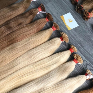 Expédition mondiale, MOQ 100 grammes, pointes de kératine de couleur claire, cuticules alignées, extrémités épaisses, toutes les couleurs, extensions de cheveux humains du Vietnam - Product Image 1
