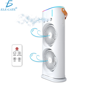 Ventilatore a Torre Elettrico con Base Girevole e Telecomando, Doppio Nebulizzatore, in Plastica, Verticale, per Casa e Hotel, Spina USA - Product Image 1
