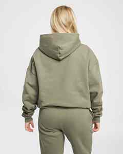 Oversized 100% Cotton <b>Velour</b> Women's Long <b>Hoodie</b> Lightweight Quickdry Streetwear Pullover Hooded Collar Puff Sleeve Custom Logo - Product Image 5