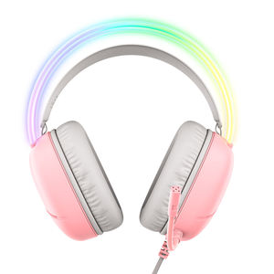 Casque de jeu filaire ONIKUMA X33 rose avec éclairage RGB, haut-parleur de 50 mm, suppression du bruit, <span class=keywords><strong>écouteurs</strong></span> <span class=keywords><strong>filaires</strong></span> - Product Image 6