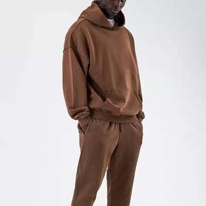 À la mode vierge surdimensionné à capuche hommes vêtements Logo personnalisé hommes pull surdimensionné à capuche ensemble polaire coton sweats à capuche - Product Image 5