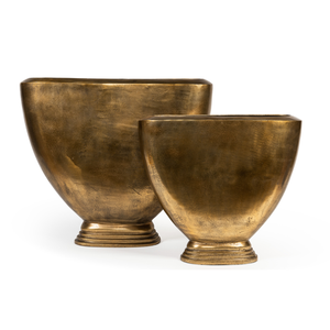 Vase à fleurs en métal antique en deux tailles Design de luxe Grande fleur ronde coulée pour la décoration intérieure et la décoration de mariage - Product Image 4