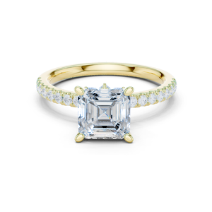 Anillos de Pareja de Estilo Étnico con Diamantes Cultivados en Laboratorio, Chapados en Oro de 10K, Corte Brillante Redondo, Juego Romántico - Product Image 4