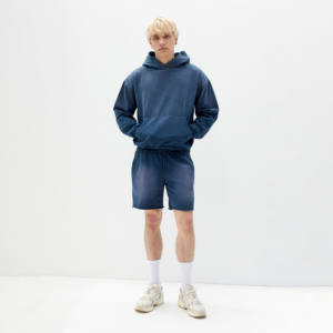 Short de survêtement professionnel de haute qualité délavé à l'acide 100% coton taille moyenne Style de rue solide broderie Service OEM - Product Image 3