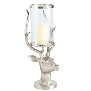 Candelabro de Diseño Abstracto Moderno de Metal con Copa de Vidrio, Centro de Mesa Plateado de Lujo para Decoración del Hogar y Hoteles - Product Image 4