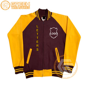 Personalizado Theta Hombres Chaquetas Calidad Transpirable Griega Apparels Algodón Fleece Varsity Jacket Iota | Bordado Phi Impreso - Product Image 6
