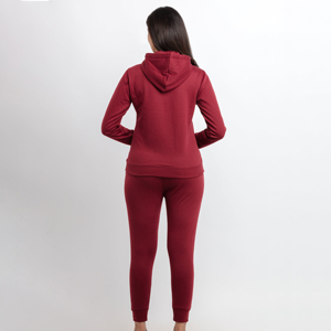 Conjunto de 2 piezas de lana pesada de alta calidad para mujer, chándal de estilo pulóver con estampado personalizado, último diseño OEM de moda - Product Image 2