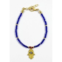 Bracelet perlé Hamsa Evil Eye (Bracelet de mode), bleu, rouge, rose, vert, bijoux de mode, réglable, main de Fatima
