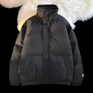 เสื้อแจ็คเก็ตพัฟเฟอร์ผ้าแคนวาสคอตั้ง แต่งโลโก้ด้านหน้า สไตล์แฟชั่นใหม่ แห้งเร็ว ระบายอากาศได้ดี เหมาะสำหรับฤดูหนาว สำหรับผู้ชายและผู้หญิง - Product Image 5