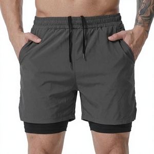 Double Layer Fast Dry <b>Men</b> Gym <b>Shorts</b> With Pocket Male Sportswear <b>Compression</b> Running Gym <b>Shorts</b> for Workout OEM - Product Image 1
