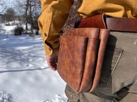 Sac de chasse en cuir fabriqué à la main avec ceinture ceinture Durable grand sac en cuir véritable sac d'extérieur pochettes de ceinture robustes