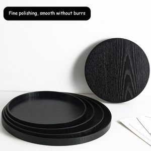 ถาดเสิร์ฟไม้สีดำทำด้วยมือทนทานทันสมัยสำหรับตกแต่งบ้านปาร์ตี้ห้องครัวใช้ในทุกพื้นที่วัสดุที่ปลอดภัยสำหรับใส่อาหาร - Product Image 3