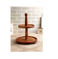Support à pizza rond et pliable en bois pour dessert et décoration de fête Sac d'emballage OPP Bakeware