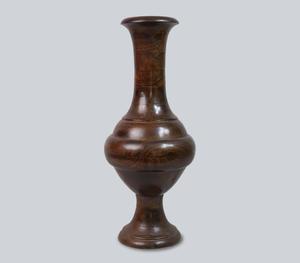 Jarrón Decorativo de Piso de Madera de Mango Natural Hecho a Mano de Lujo con un Cuerpo Bulboso Pulido Único y una Elegante Silueta de Cuello Alto - Product Image 1