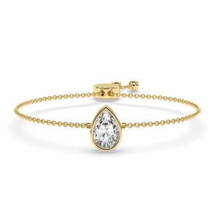 Teardrop Pear Lab Grown Diamond Fashion Bracelet 0.75 Ct Tw F-G Color VS Clarity 14K <b>Solid</b> <b>Gold</b> Delicate Daily Wear Sway - Product Image 2