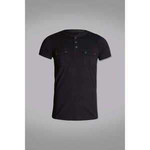 Chemise décontractée Henley 100% coton coupe ajustée taille 6XL fermeture à simple boutonnage fonction anti-rides pour l'hiver et l'été - Product Image 2