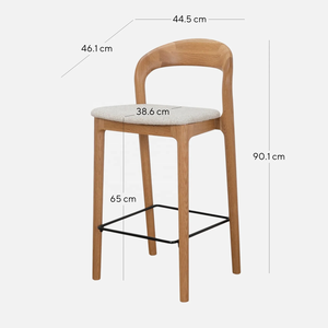 <span class=keywords><strong>Tabouret</strong></span> <span class=keywords><strong>de</strong></span> <span class=keywords><strong>bar</strong></span> nordique en <span class=keywords><strong>bois</strong></span> massif, <span class=keywords><strong>tabouret</strong></span> <span class=keywords><strong>de</strong></span> comptoir <span class=keywords><strong>scandinave</strong></span> à dossier bas avec siège en tissu rembourré pour restaurant, café <span class=keywords><strong>et</strong></span> <span class=keywords><strong>bar</strong></span> d'hôtel - Product Image 6