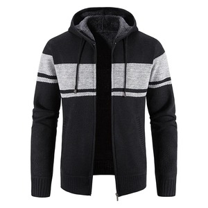 Pull en molleton tricoté unisexe Cardigan décontracté Streetwear européen avec fermeture éclair avant écologique et respirant automne hiver - Product Image 1