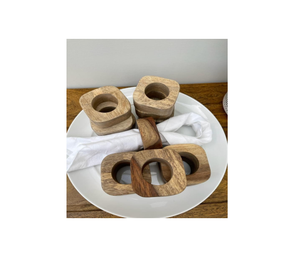 Servilleteros de madera ecológicos, mesa de cena, cumpleaños hechos a mano decorativos, servilletero redondo, regalo - Product Image 2