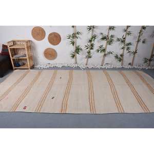 Alfombra de lana turca Vintage moderna 5x12ft Beige marrón diseño de retazos respaldo de látex para decoración para uso en sala de estar coche tejido plano de 4m - Product Image 1