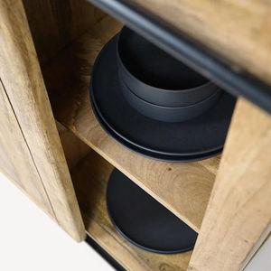 Armoire industrielle de bar en manguier armoire de cuisine en bois d'acacia meubles de salle à manger buffet en bois massif meuble de chambre à coucher - Product Image 4
