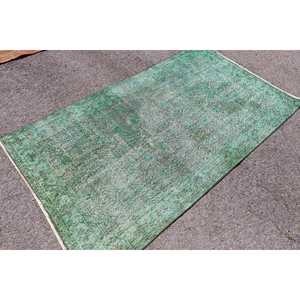 พรมลายตุรกีโบราณ ขนาด 3.7x6.4 ฟุต (112x196 ซม.) สีเขียวล้วน - Product Image 2