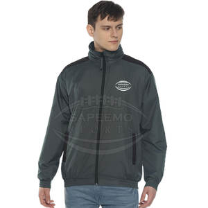 เสื้อแจ็กเก็ตสำหรับวิ่งของผู้ชายมีผ้ายืดคอตั้งโลโก้ด้านหน้าระบายอากาศได้ดีสำหรับฝึกซ้อมและกรีฑา - Product Image 1