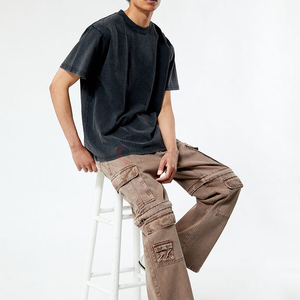 T-shirt surdimensionné pour hommes en gros 100% coton Streetwear lourd T-shirt graphique personnalisé de créateur Impression numérique DTG personnalisée - Product Image 4