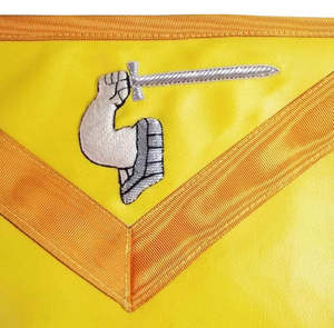 New Style <b>Star</b> Gold Embroidery Past Master Regalia Custom Low Price Hand Made Masonic Apron - Product Image 5