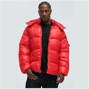 Chaqueta Acolchada Personalizada Estilo Casual para Exteriores, Cálida, Ecológica, con Capucha, Logotipo Frontal, Relleno de Poliéster para Hombre - Product Image 1