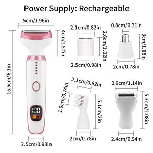 Rasoir électrique 5-en-1 pour femmes, tondeuse bikini et épilateur corporel, appareil de toilettage corporel - Product Image 6