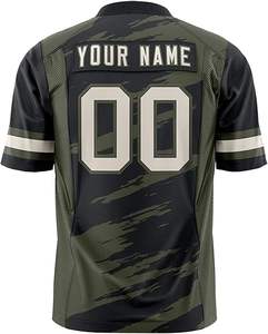 Vente en gros Maillot de football américain unisexe personnalisable avec broderie Logo & Nom T-shirts Design USA Taille à manches courtes Longueur - Product Image 2