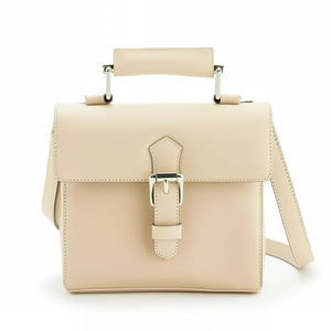 Cartable en cuir rose pastel italien mignon avec matériel argenté-Design italien simple et minimaliste - Product Image 2