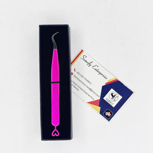 Pince à épiler Somofy Enterprises, design incurvé en forme de cœur, fabrication artisanale, précision, acier inoxydable durable, longueur 10 mm, pince à épiler pour cils - Product Image 2