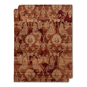 Alfombras de Lana Hechas a Mano en Color Rojo Aurora, Estilo Kilim, 9x12, con Medallón Abstracto Rectangular, Patrones para Pasillo, para Uso en el Hogar, para Entrada - Product Image 1