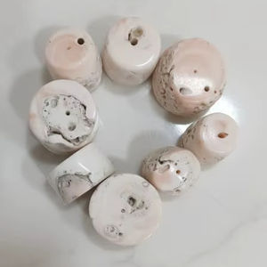 Cuentas de Coral Fósil Rosa Natural, Forma de Tambor Redondo, Fabricación India, Cabujón, Piedras Preciosas Sueltas al por Mayor, 20% de Descuento y Regalo de Año Nuevo - Product Image 4