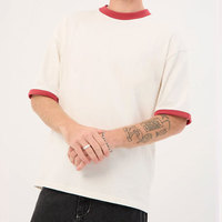 T-shirt en toile de soie/coton extensible haute élasticité, manches courtes, coupe classique, pour l'été, vente en gros, tissu confortable et séchage rapide
